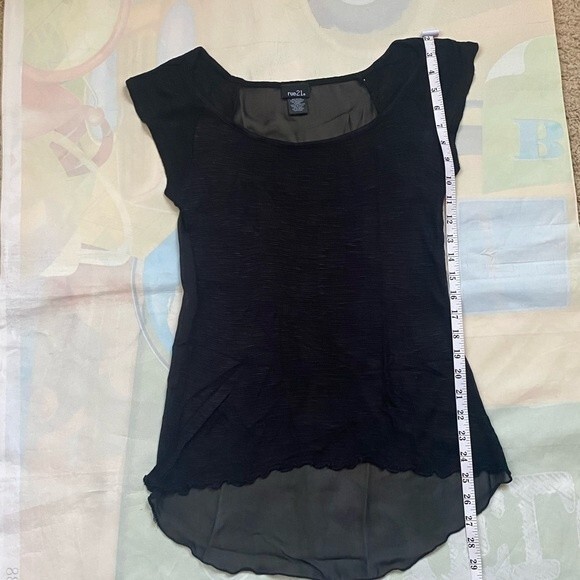 Rue 21 Black Tank top with back mesh see through sz m - Picture 2 of 9
